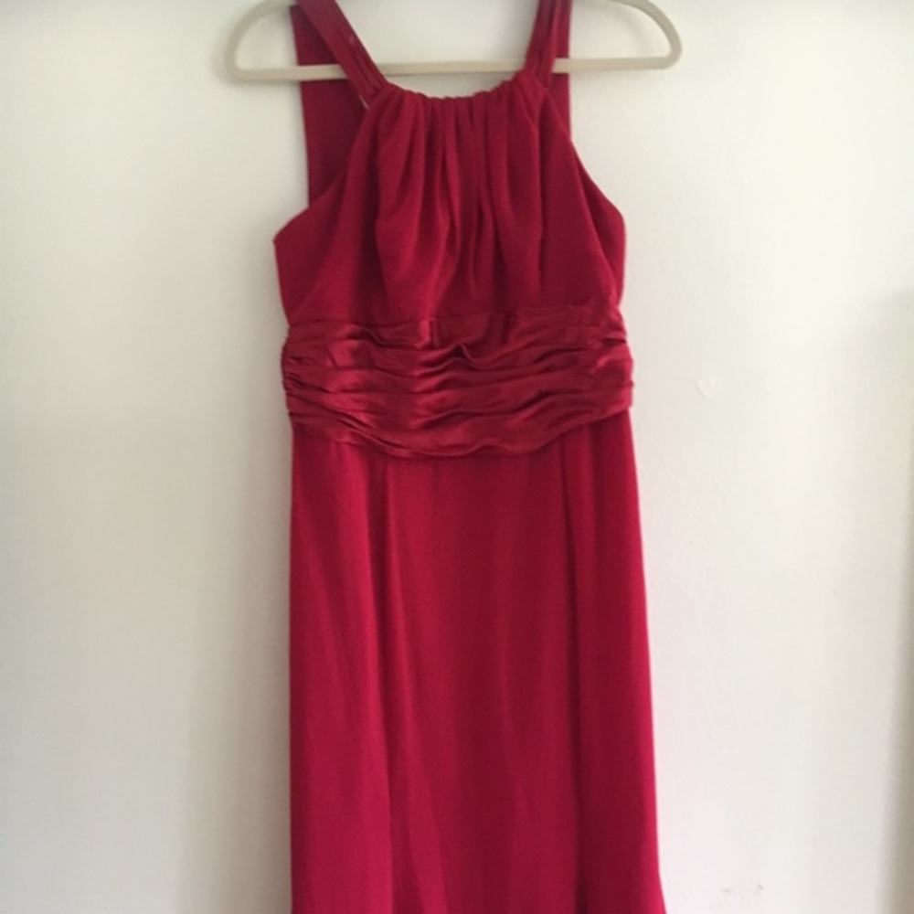 David’s Bridal Red gown